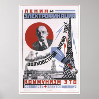 Lenin en elektriciteit poster