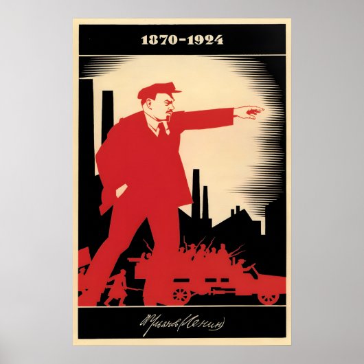 Lenin Herdenkings Sovjet Propaganda Poster - CCCP (Voorkant)