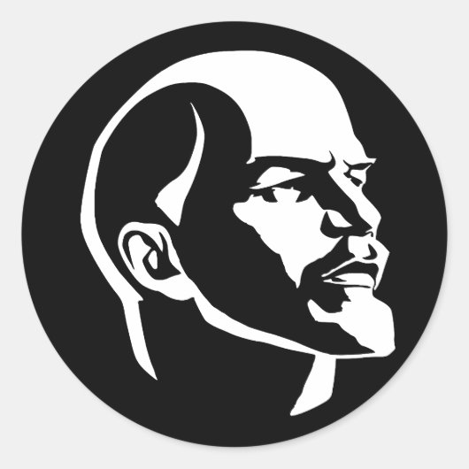 Lenin Hoofd Ronde Sticker (Voorkant)
