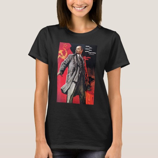 Lenin leefde Lenin leeft Lenin zal leven Sovjet So T-shirt (Voorkant)