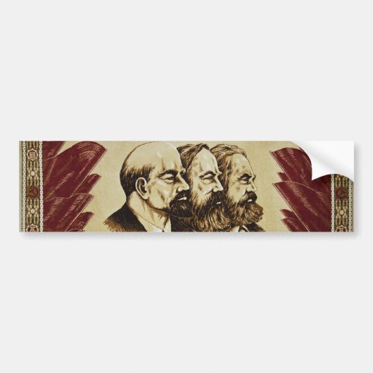 Lenin Marx Engels socialist bumper sticker (Voorkant)