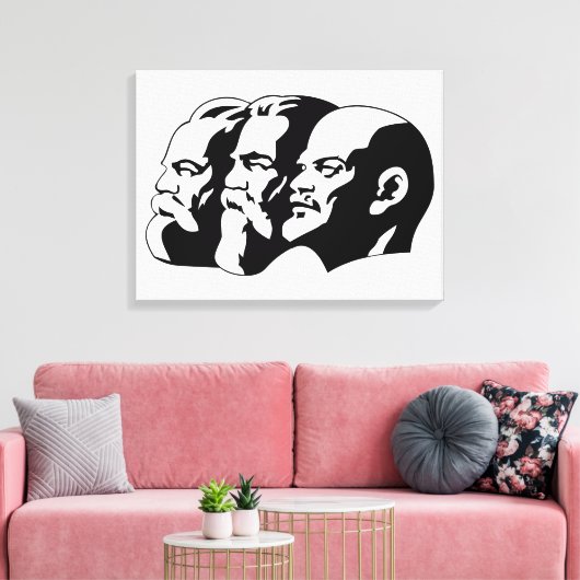 Lenin, Marx, Engels, Soviet Union, Communism Canvas Afdruk (Insitu (Woonkamer))