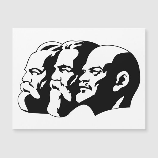 Lenin, Marx, Engels, Soviet Union, Communism Magnetische Uitnodiging (Voorkant)