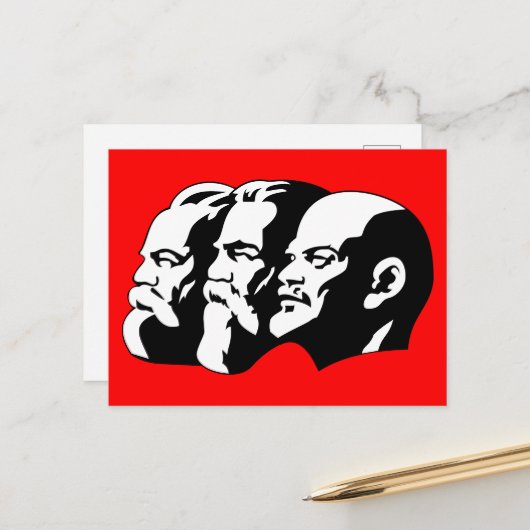 Lenin, Marx, Engels, Sovjet-Unie, Communisme Briefkaart (Voorkant / Achterkant in situ)