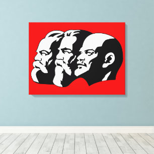 Lenin, Marx, Engels, Sovjet-Unie, Communisme Canvas Afdruk