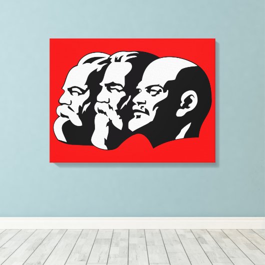Lenin, Marx, Engels, Sovjet-Unie, Communisme Canvas Afdruk (Insitu (Houten vloer))