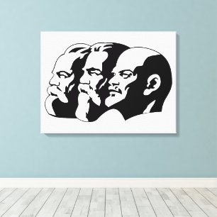 Lenin, Marx, Engels, Sovjet-Unie, Communisme Canvas Afdruk