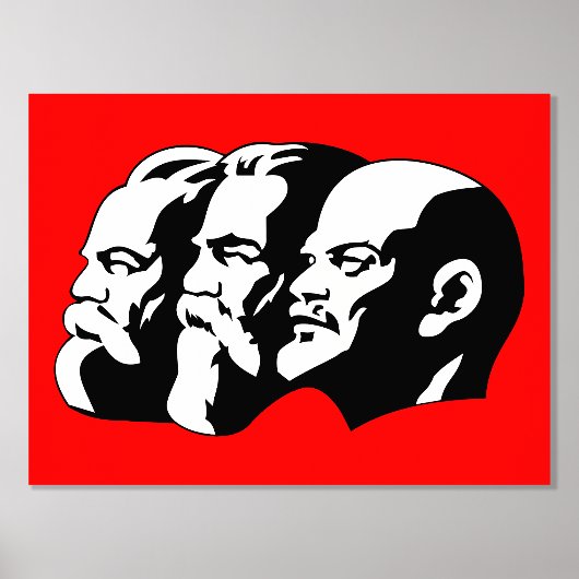 Lenin, Marx, Engels, Sovjet-Unie, communisme Folie Afdrukken (Voorkant)