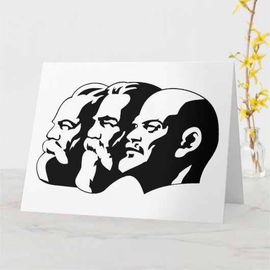 Lenin, Marx, Engels, Sovjet-Unie, communisme Kaart (Gele Bloem)