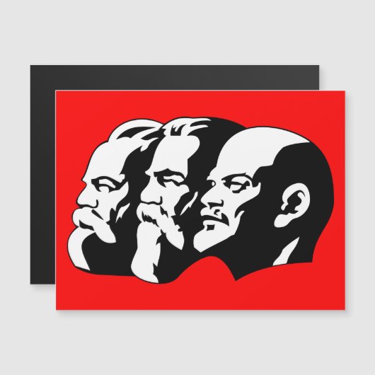 Lenin, Marx, Engels, Sovjet-Unie, Communisme Magnetische Uitnodiging (Voorkant / Achterkant)