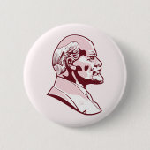 Lenin Portrait Illustration Button (Voorkant)