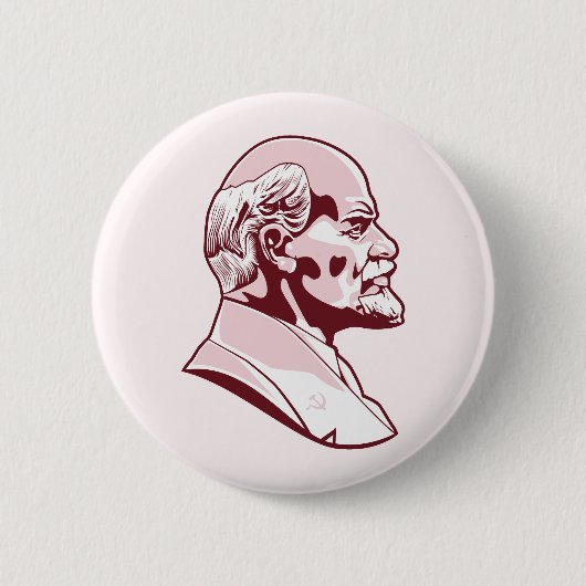 Lenin Portrait Illustration Button (Voorkant)
