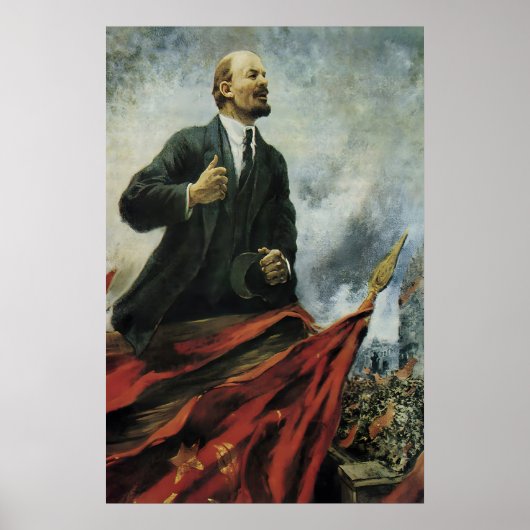 Lenin Portrait Soviet Propaganda Poster - CCCP (Voorkant)