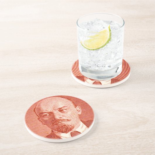 Lenin Red Zandsteen Onderzetter (Zijkant)