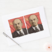 Lenin-Stickers (in 2 snijden) Rechthoekige Sticker (Envelop)