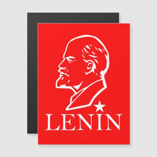 Lenin, USSR, CCCP, Soviet Union, Communism Magnetische Uitnodiging (Voorkant / Achterkant)