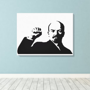 Lenin, USSR, CCCP, Sovjet-Unie, Communisme Canvas Afdruk