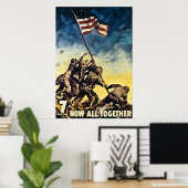 Lening van de 7e Oorlog nu allemaal samen  WW2 Poster (Thuiskantoor)