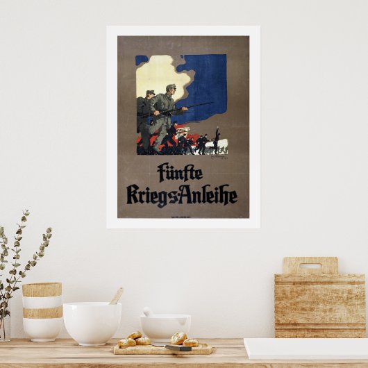 lening van de Oostenrijkse Vijfde Oorlog (wit) Poster (Keuken)