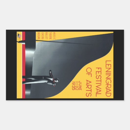 Leningrad Festival van de Kunsten Rechthoekige Sticker (Voorkant)