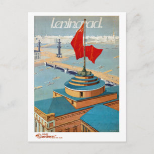 Leningrad USSR Vintage Poster teruggezet Briefkaart