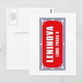 Leninova, Praag, Tsjechische straatnaam Briefkaart (Voorkant / Achterkant)