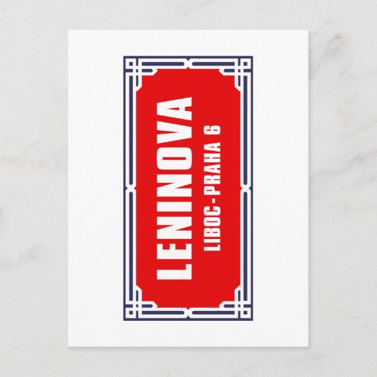 Leninova, Praag, Tsjechische straatnaam Briefkaart (Voorkant)