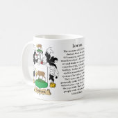 Lennon Family Coat of Arms (Crest) met inbegrip va Koffiemok (Voorkant links)
