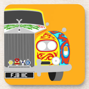 Lennon's psychedelische limousine auto roller bier onderzetter