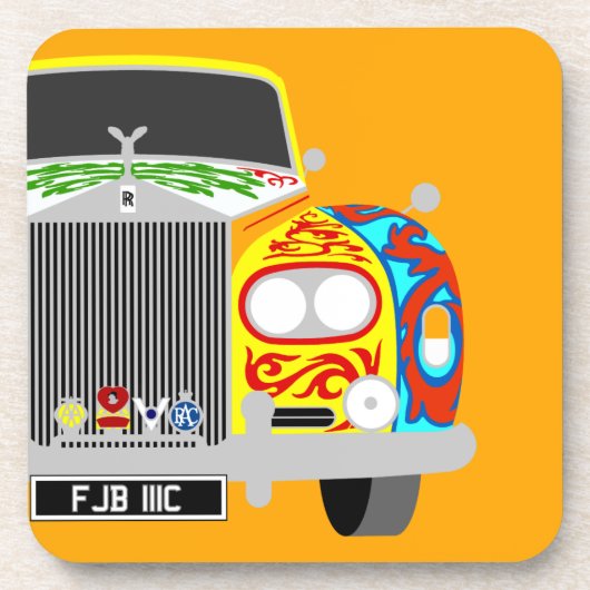 Lennon's psychedelische limousine auto roller bier onderzetter (Voorkant)