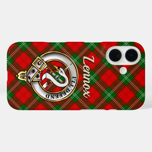 Lennox Clan Badge & Tartan iPhone / iPad case (Achterkant (horizontaal))