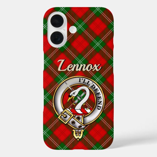 Lennox Clan Badge & Tartan iPhone / iPad hoesje (Achterkant)