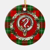 Lennox Clan Badge & Tartan Personalized Christmas Keramisch Ornament (Voorkant)
