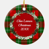 Lennox Clan Badge & Tartan Personalized Christmas Keramisch Ornament (Achterkant)
