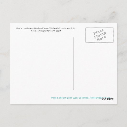 Lennox Head Briefkaart (Achterkant)