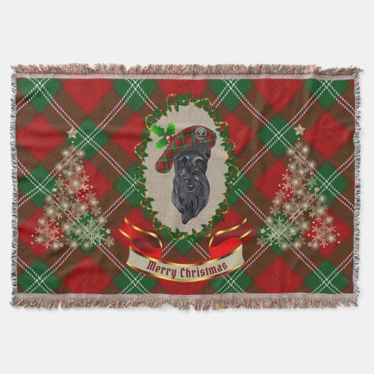Lennox Scottie Dog kersttrow Blanket Deken (Voorkant)