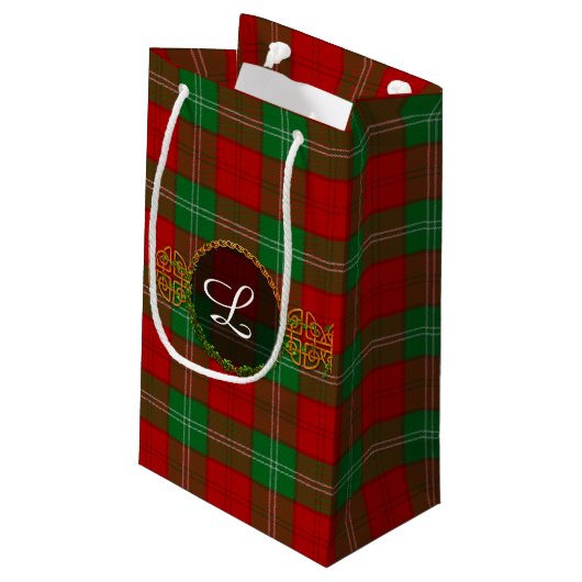 Lennox tartan en monogram klein cadeauzakje (Achterkant Gekanteld)