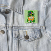 Lenny de Leprechaun 2 inch vierkante Button (In situ)