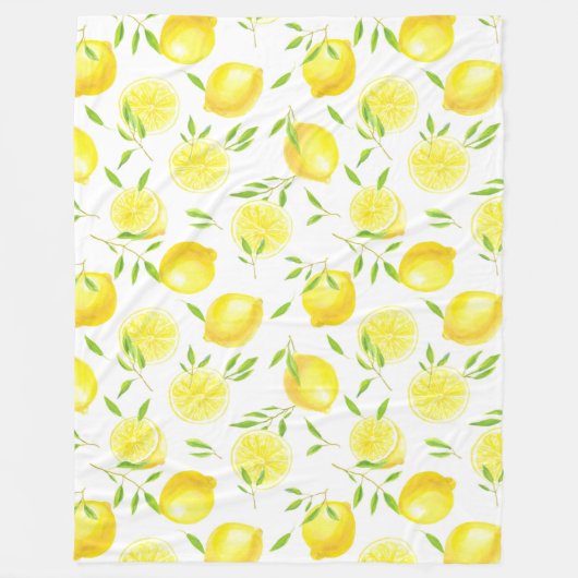 Lenons en bladeren vlooiendeken fleece deken (Voorkant)