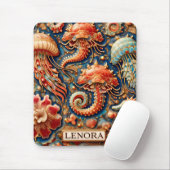 LENORA ~ RODE BLOEMEN ~ Mousepad Muismat (Met muis)