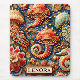 LENORA ~ RODE BLOEMEN ~ Mousepad Muismat