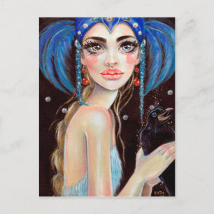 Lenore en de drie geverfde roven, originele kunst briefkaart