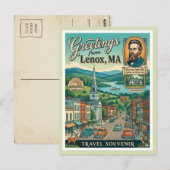 Lenox MA Arrowhead Berkshires Briefkaart (Voorkant / Achterkant)