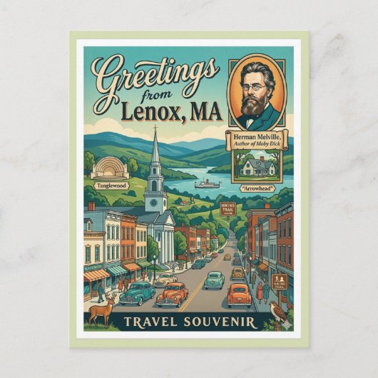 Lenox MA Arrowhead Berkshires Briefkaart (Voorkant)