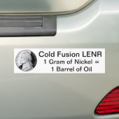LENR nikkel vs. olie met Pic Bumpersticker (Op auto)