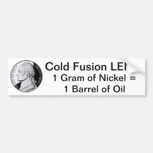 LENR nikkel vs. olie met Pic Bumpersticker
