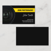 Lens en gele gordel visitekaartje voor fotografie (Voorkant / Achterkant)