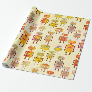 Lens Flare Retro Robots Inpakpapier
