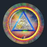 Lens of Providence Magneet<br><div class="desc">Calm your spirit and become as one with inner peace when you incorporate the Lens of Providence magnet into your décor. The Lens of Providence is the circular ring of glowing energy through which the eye of God watches over all creation. Based on ancient traditional iconography it remains timeless as...</div>