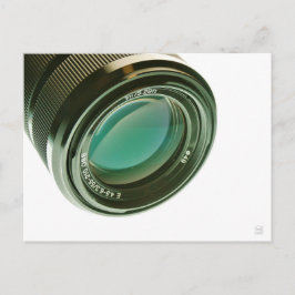Lens van een fotocamera, een scherpe blik. briefkaart